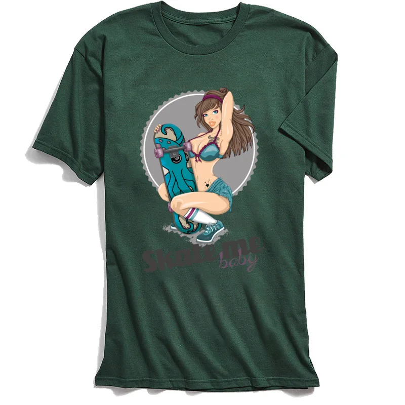 Skate Me Tops Tees 2018 Fashion O Neck Camisa Short Sleeve 100% Cotton Men T-Shirt Printed Tee Shirt Wholesale Skate Me dark