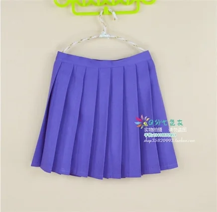 Женская Милая юбка для студенток размера плюс Xs-4xl, Высококачественная однотонная плиссированная юбка с высокой талией - Цвет: Color 4