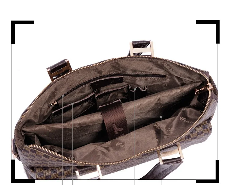 Mens Leather Bag Crossbody Tote Handbag Shoulder Bags Casual Handbags Zipper Brown High Quality16