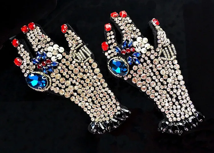 

hand 13*6cm beaded patches embroidered fabric sew on patch applique parche patches for clothing parches para bordados para roupa