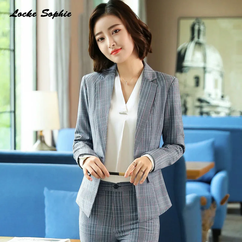 1pcs Womens Plus size Blazers coats 2019 Autumn cotton blend stripe Long sleeves Small Suits jackets ladies Skinny Blazers Suits