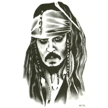 Pirates of the Caribbean Tattoo Sticker Captain Jack Sparrow Fake Sleeve Tattoos Waterproof Temporary Tattoo tatt book visionaries of tattoo