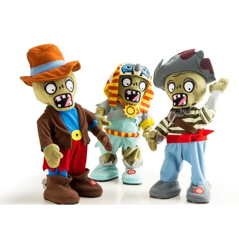 

35cm Electric Plush Toy Walking Plants vs Zombies Soft Stuffed Plants Electronic Doll Sing the Song for Baby Birthday