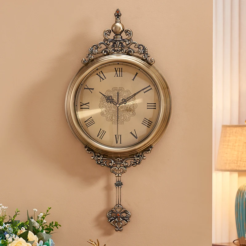 MDC 5316 Zinc Alloy Retro Wall Clock Elegant Antique Pendant Retro