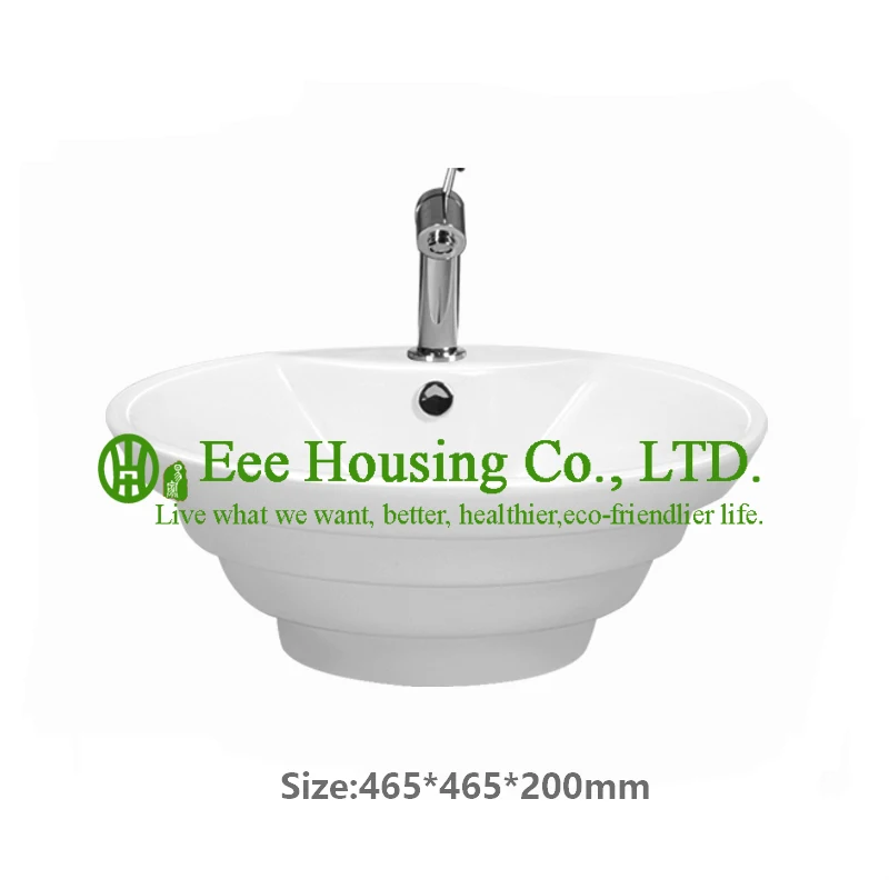 Ceramic basin sanitary ware bathroom shower hair shampoo mounted wall round vanity basin