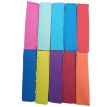 100 шт. Размер: 15,5X4 см необработанные края неопрена ледяное мороженое рукав поп держатели, леденец, хранение синий