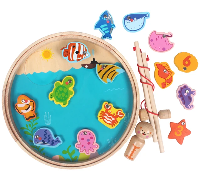 Kids Wooden Digital Magnetic Fishing Game 3d Puzzle Educational Toys For  Children Children's Games Fish Toy Magnet Fishing Toy - Puzzles - AliExpress