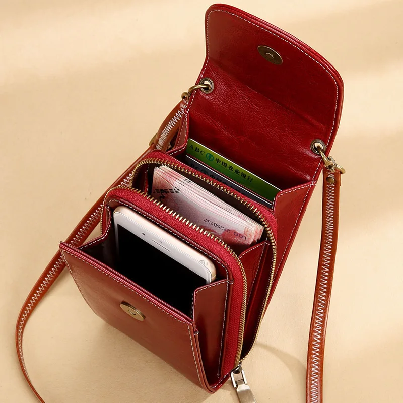 إمرأة حقائب الشاطئ جيب للهاتف حقيقية حقائب يد جلدية البسيطة حقيبة كتف امرأة Crossbody أكياس صغيرة للهواتف بولسا