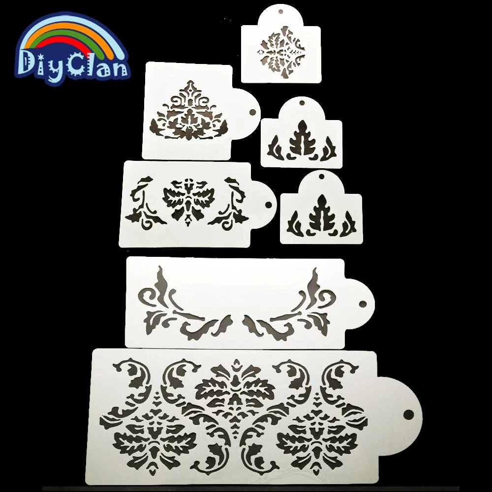 Pochoir Pour Gateau De Mariage 7 Pieces Ensemble Fleurs Bordure Laterale Modeles Elegants Moule A Gateau Decoratif En Plastique Bricolage Scrapbooking P0093 Aliexpress