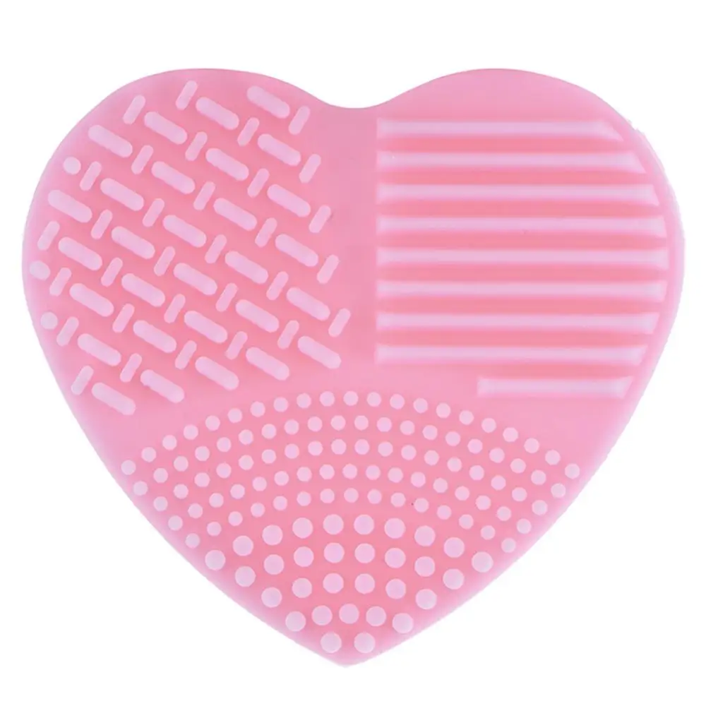 Красочный в форме сердца Чистый Макияж Кисти для мытья кисти кремнезема перчатки скруббер доска косметические очищающие средства для макияжа Кисти - Handle Color: pink