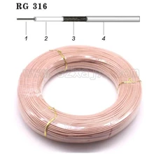 10 medidor de cabo rg316 rf cabo coaxial 2.5mm 50 ohm baixa perda 30ft para crimp conector transporte rápido