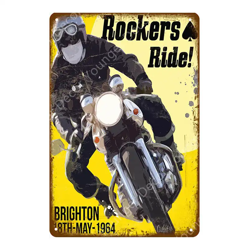 Classic Route 66 Motorcylces Poster Pub Bar Garage Decoration