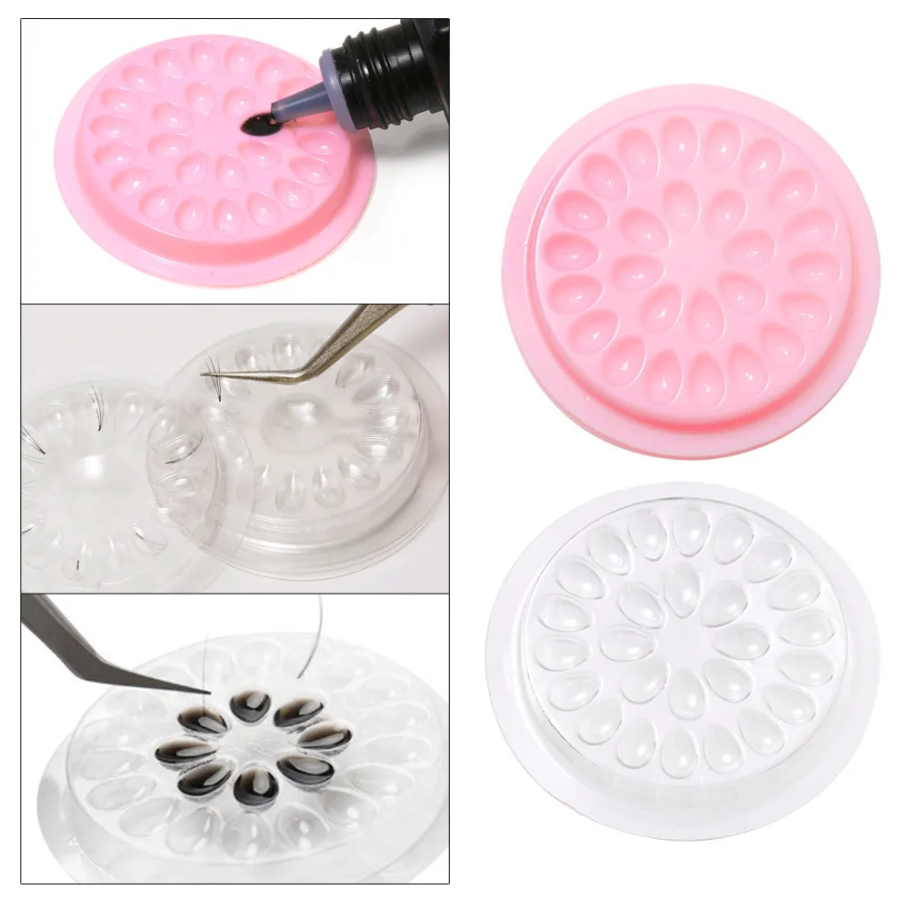 

20/50pcs Glue Gasket Eyelash Glue Holder Adhesive Pallet Eyelash Extension Glue Pads Stand on Eyelash Plastic Glue Holder