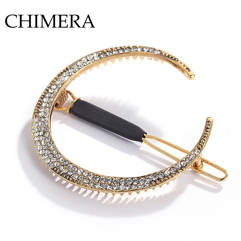 

Chimera Trendy Bling Rhinestone Moon Shape Hair Clip for Women Hair Accessories Barrettes Girls Pins 3160276