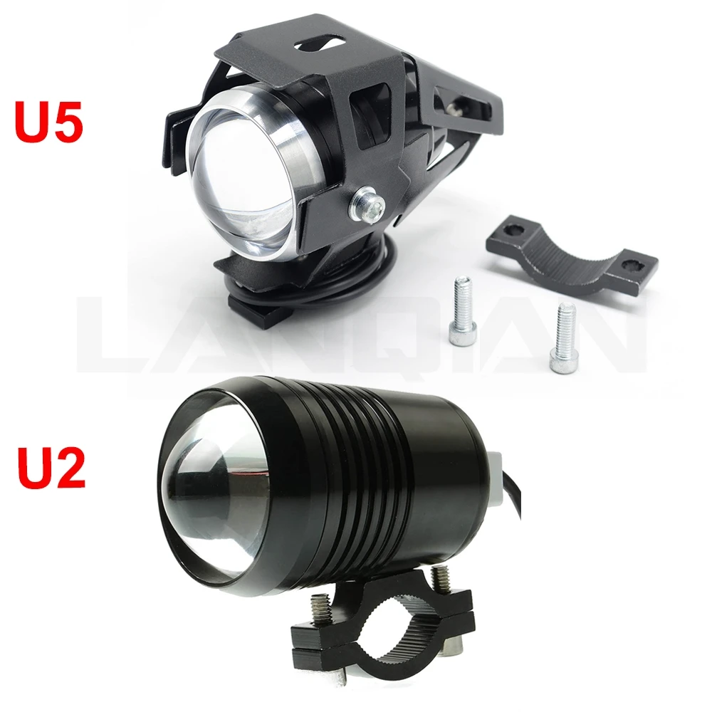 Универсальный 2 шт. мотоциклетный светодиодный светильник U5 U2, противотуманный светильник, противотуманный Точечный светильник, лампа для вождения мотоцикла, точечный светильник, вспомогательный мото светильник s