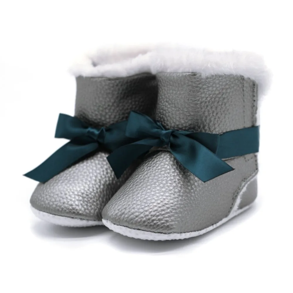 Теплая зимняя одежда для девочек, сапоги "Принцесса", для тех, кто только начинает ходить мягкая подошва Нескользящие пинетки с большой попой новорожденных Дети обувь