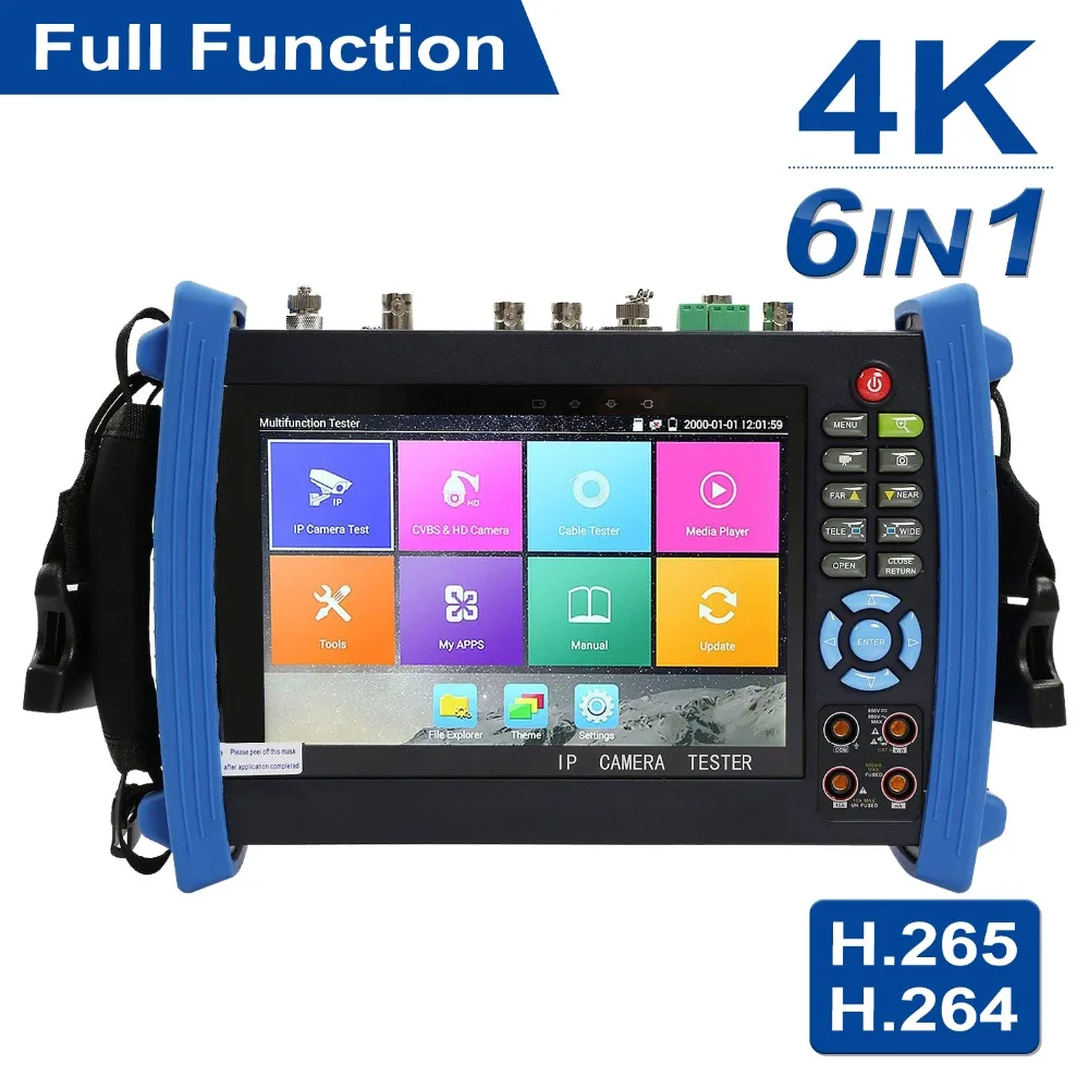 

Anpviz 7 Inch 4K H.265 IP/CVBS/CVI/TVI/AHD All-in-1 CCTV Tester IP Camera Monitor 5MP Analog Camera Testing PTZ UTP Cable Tester