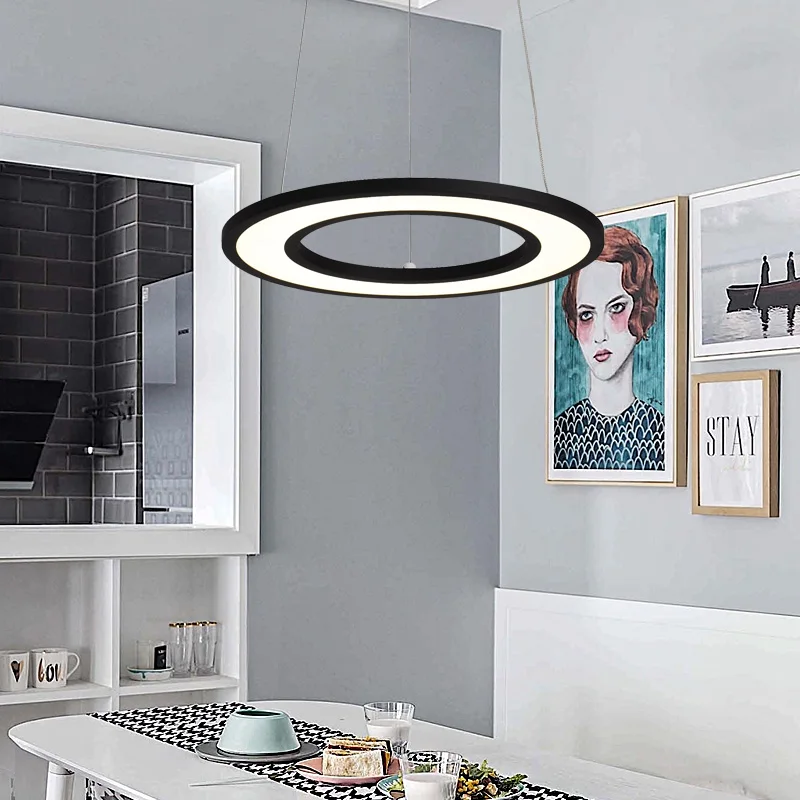 

White/Black Modern LED Pendant Lights For Dining Living Room lamparas colgantes pendientes Hanging Lamp suspension luminaire