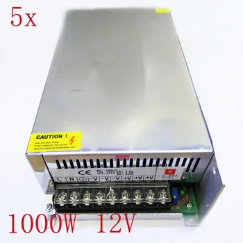 

FREE DHL/CDEK 5pcs/lot 1000W DC12V 83.3A LED Switch Power Supply transformer,Input AC 100V~240V ,Output DC12V,2 years warranty