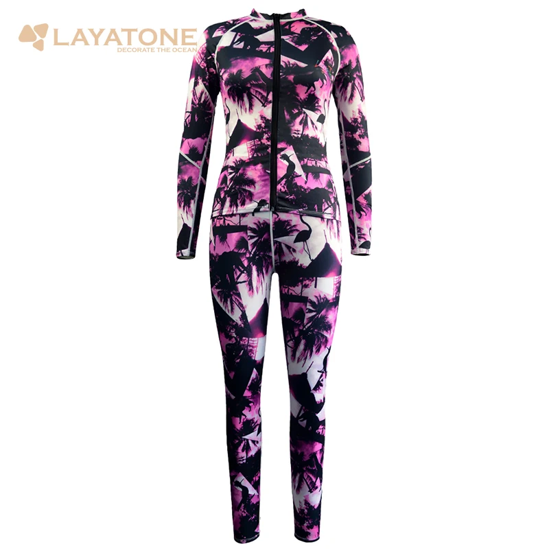 

Layatone Long Sleeve Rash Guard Set Sport Suit Soft Snorkeling Scuba Wetsuit Diving Suit For Women C1602
