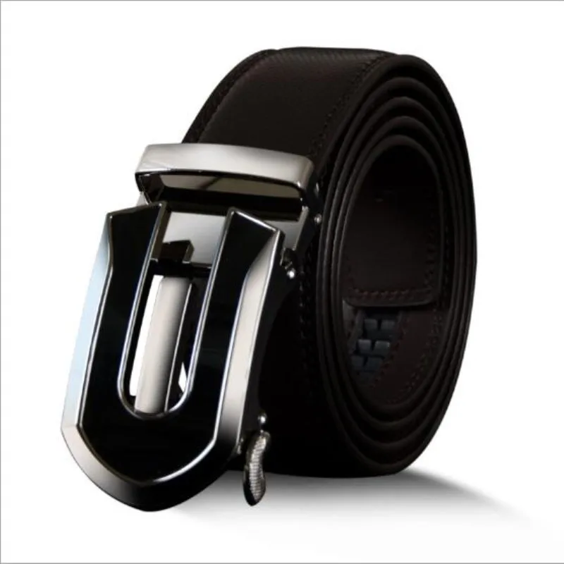 SOEI Leather Automatic Buckle Cowskin Mens Belt Designer Belts Men High Quality Mens Belts Luxury Mens Black Brand Leather Belt