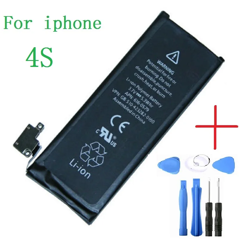 

1430 mAh Li-Ion New Battery Replacement For Apple iPhone 4S Flex Cable+tools