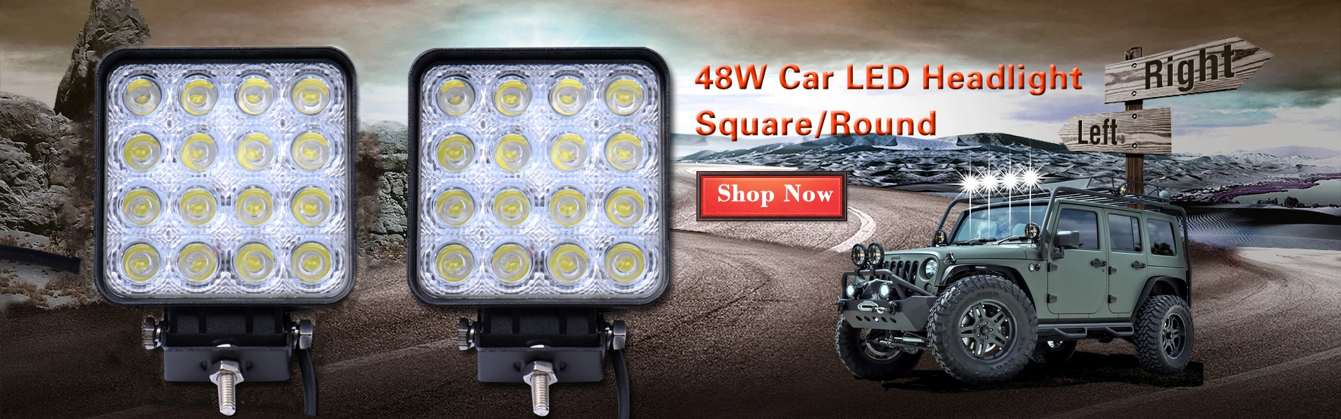  Willpower 4 inch 48W LED Work Light Bar with Magnetic