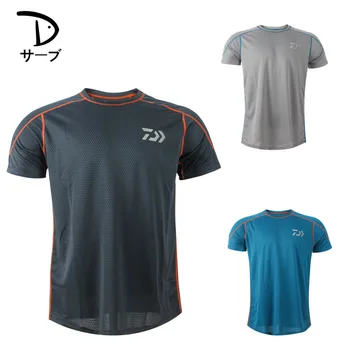 

Daiwa Fishing Clothing Men's Summer Round Neck T Shirt Moisture Wicking Fast Drying Sports Short Sleeve Shirt Fishing Clothes