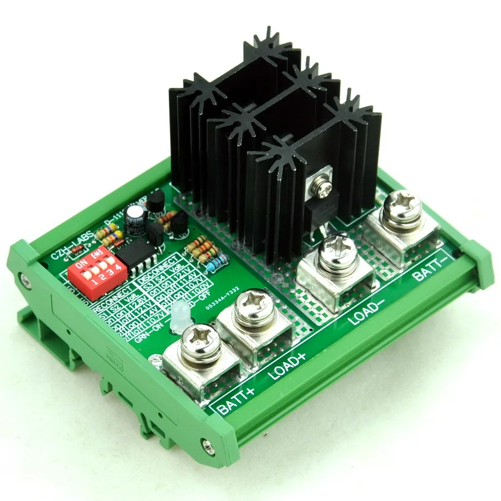 

DIN Rail Mount LVD Low Voltage Disconnect Module, 12V 80A, Protect Battery.