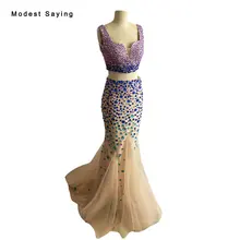 Real Vestidos de Baile 2017 con Diamantes de Imitación de Lujo Sirena Cariño 2 Unidades BE54 Formales Sexy vestidos de Baile Vestidos vestidos de baile