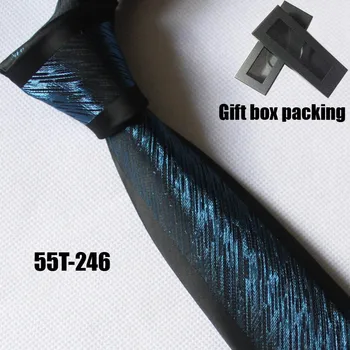 

Lingyao TOP designer tie mens woven necktie black border with turquoise stripes