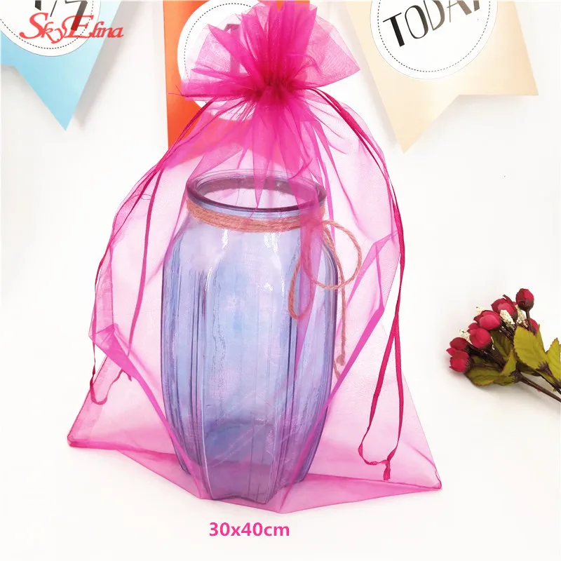 

25pcs 30x40cm Large Drawable Organza Bags Wedding Christmas Gift Candy Gifts Packing Pouches Jewelry Packaging 7ZSH321