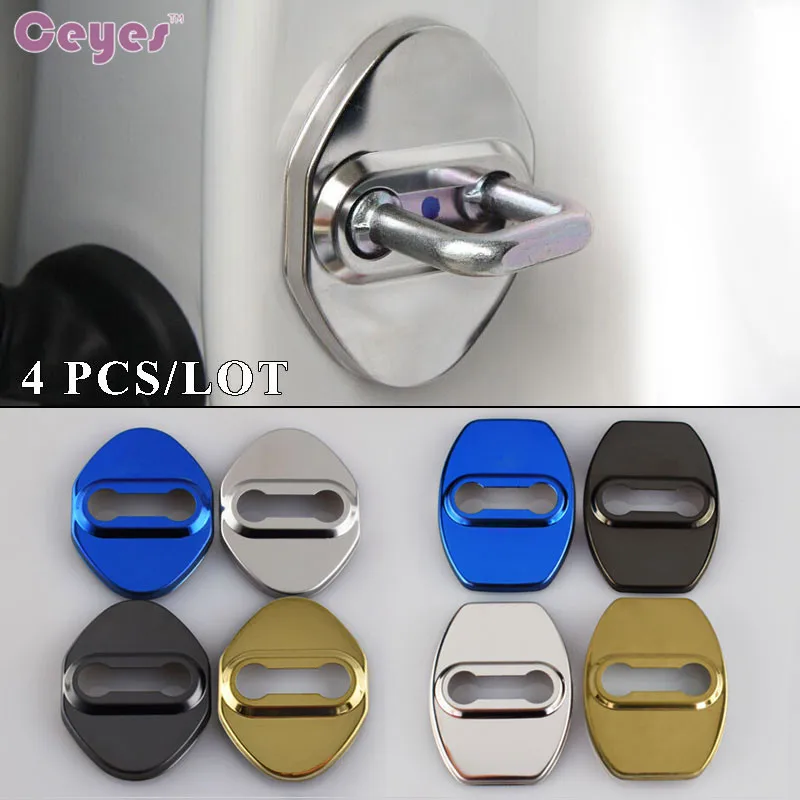 Ceyes سيارة التصميم JDM سيارة الباب قفل غطاء DIY حالة لهوندا موغن الطاقة لتويوتا Estima هارير ألفارد ل TRD سيارة التصميم
