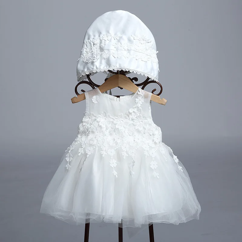 Модный деловой Платье для маленьких девочек, Летнее бальное платье для маленьких девочек вечерние платья кружевное платье с цветочным рисунком платье принцессы, 1 год, платье-пачка платье для девочек на день рождения - Цвет: Белый