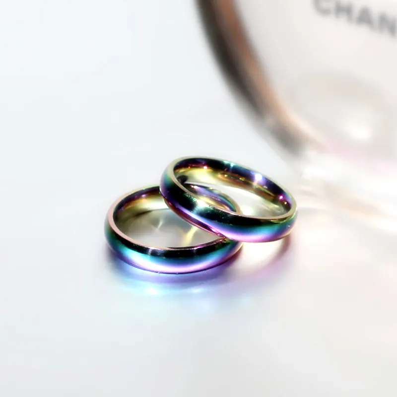 Stainless Steel Rainbow Pride Ring - Retro Homosexuality Symbol Ring For Men & Women - View #7