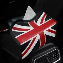 Кожаный автомобиль коробка ткани автоматический насос кассета аксессуары держатель Творческий съемные наклейки коробка для салфеток Организатор Fit для BMW Mini