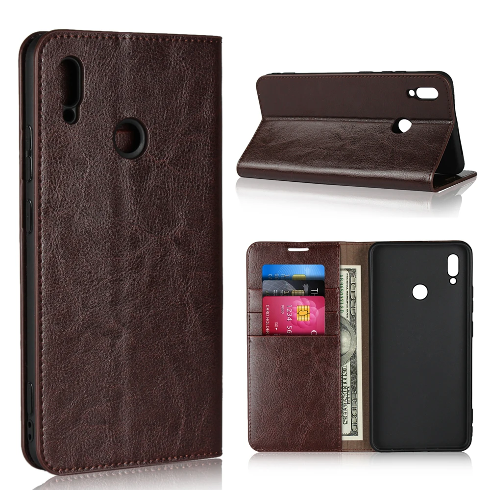 

Genuine Leather Wallet Case For Huawei Honor Note 10 Case Stand Leather Flip Case Honor 10 Lite / P Smart 2019 Phone Cover