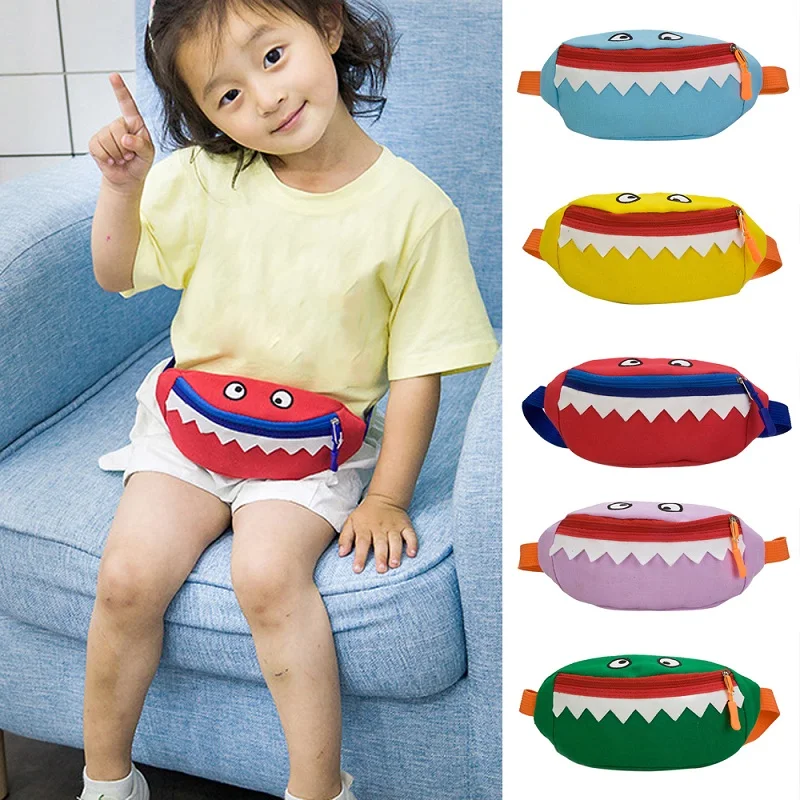

Adisputent Children's Waist Bags Pockets 3D Little Devil Cute Waterproof Chest Funny Bags Cartoon Animal Shark Chest Money Belt