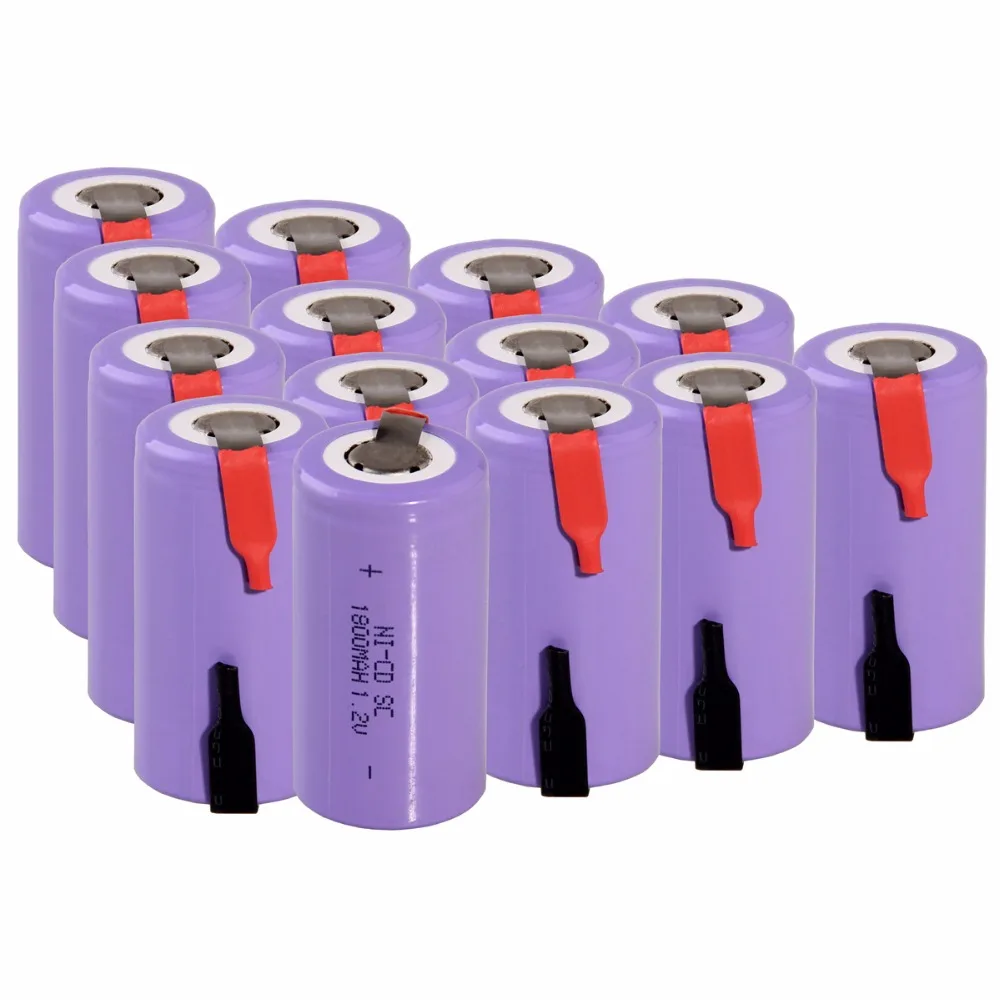 14 шт SC 1800mah 1 2 v аккумулятор NICD перезаряжаемый 4 25 см * для электрической отвертки