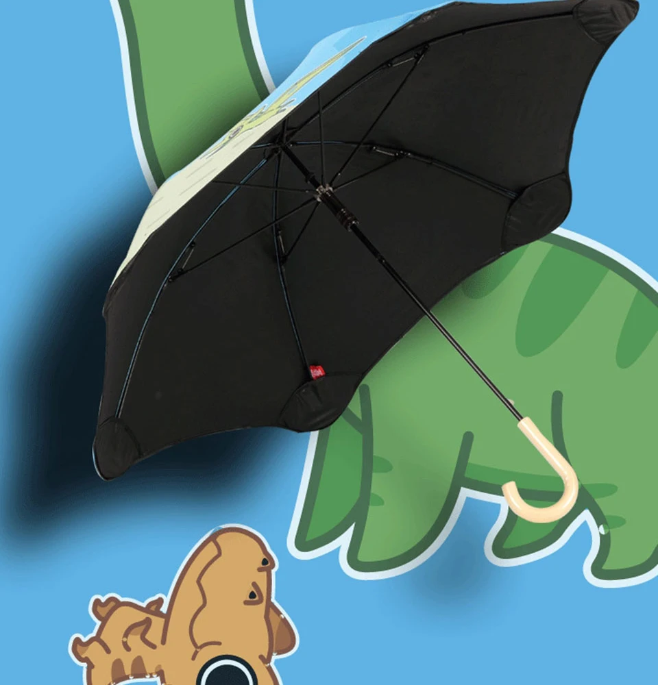 Милый мультяшный детский зонтик, анимационный креативный длинный детский зонтик с принтом динозавра для мальчиков и девочек