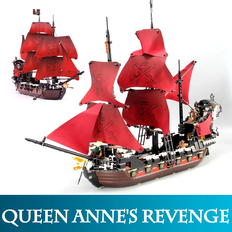 

16009 1151PCS Pirates Of The Caribbean The Queen Anne's Revenge Pirate Ship Model Building Blocks Toys Compatible LegoINGlys