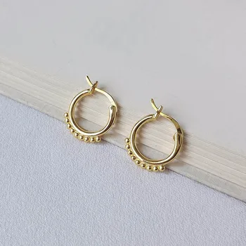 

16MM*13mm Authentic 925 Sterling silver Beads Pattern HOOP design Hoop Huggie Earrings FINE jEWELRY TLE224