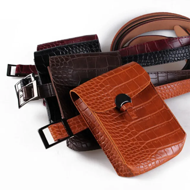 Anreisha Vintage PU Leather Waist Bags For Women Female Belt Decoration Fanny Bag pack Girl Ladies Belt Bag Coin Phone Bags zm93