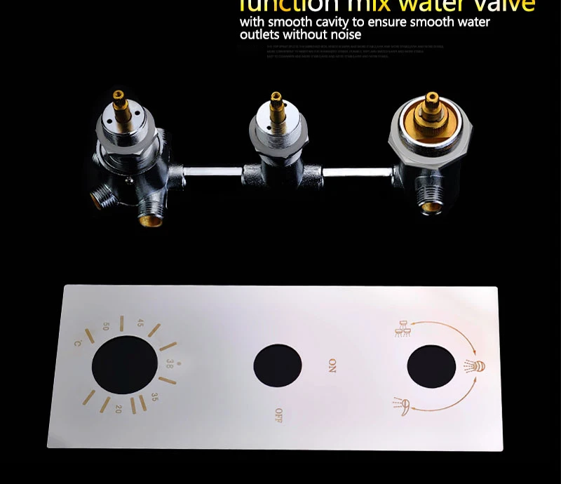 Large Ducha Shower System Thermostatic Mixer 20 Inch Led Mist Rain Shower 3 Ways Head Ceiling Shower Panel Handheld Shower Sets (20)
