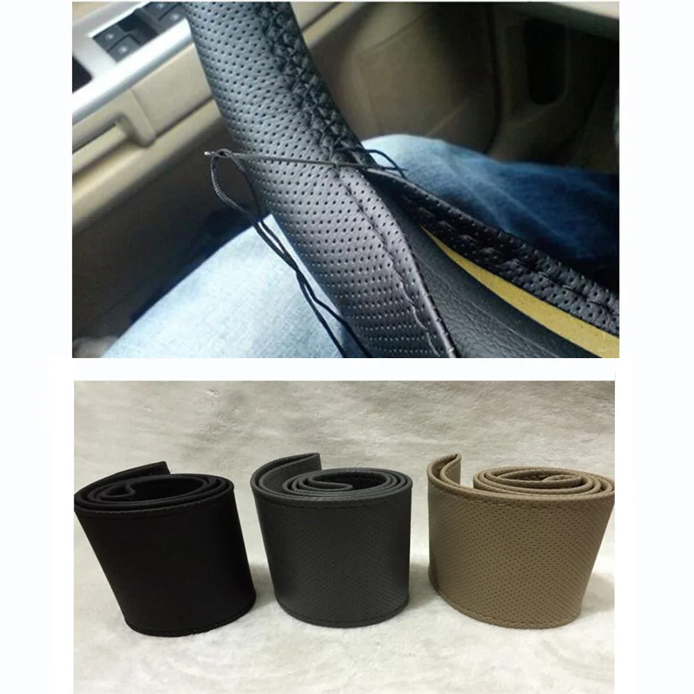 

Diameter 38cm New Universal Braid On The Steering Wheel Car Steering Wheel Cover For Renault Megane 2 3 for Mazda 3 6