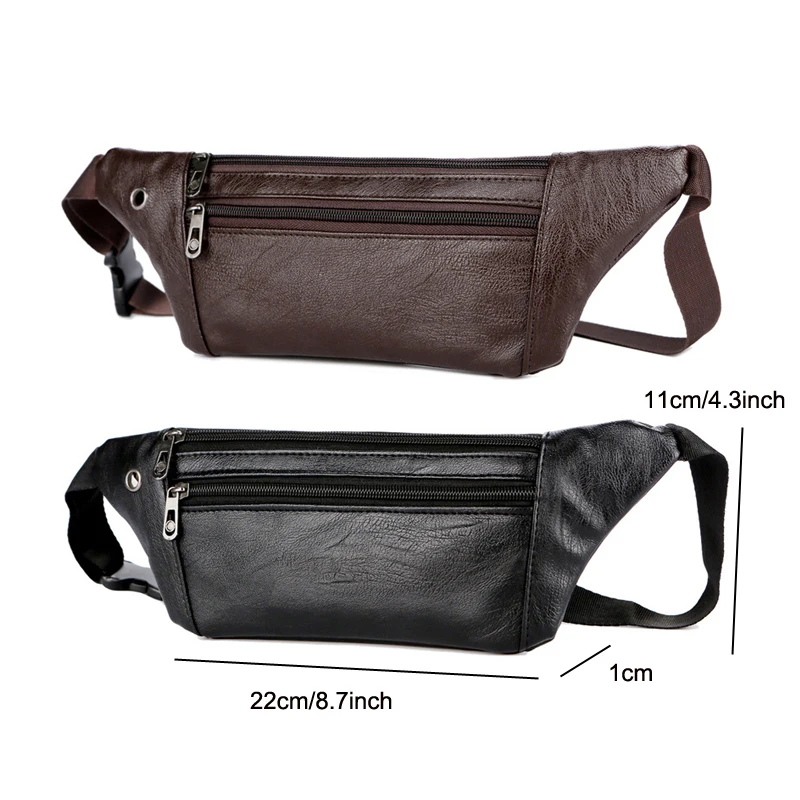  2019 Casual PU Leather Shoulder Bags Male Casual Small Vintage Crossbody Bags Men Chest Bag Multifu - 32948719399