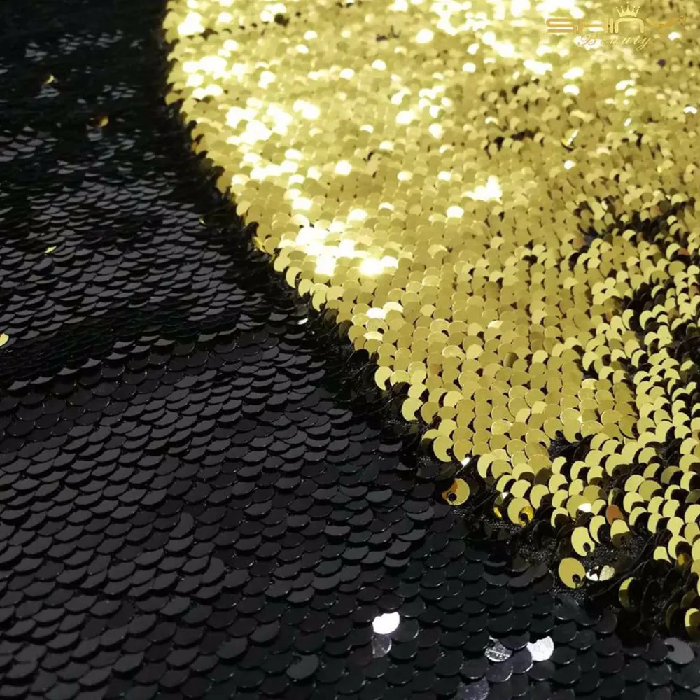

ShinyBeauty Customized 8X9FT Reversible Sequin Backdrop Curtain Gold and Black Mermaid Sequin Backdrop-ar