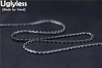 

Uglyless Real S925 Vintage Thai Silver Cross Chains Necklaces without Pendants for Men Women Unisex Accessories Jewelry Handmade