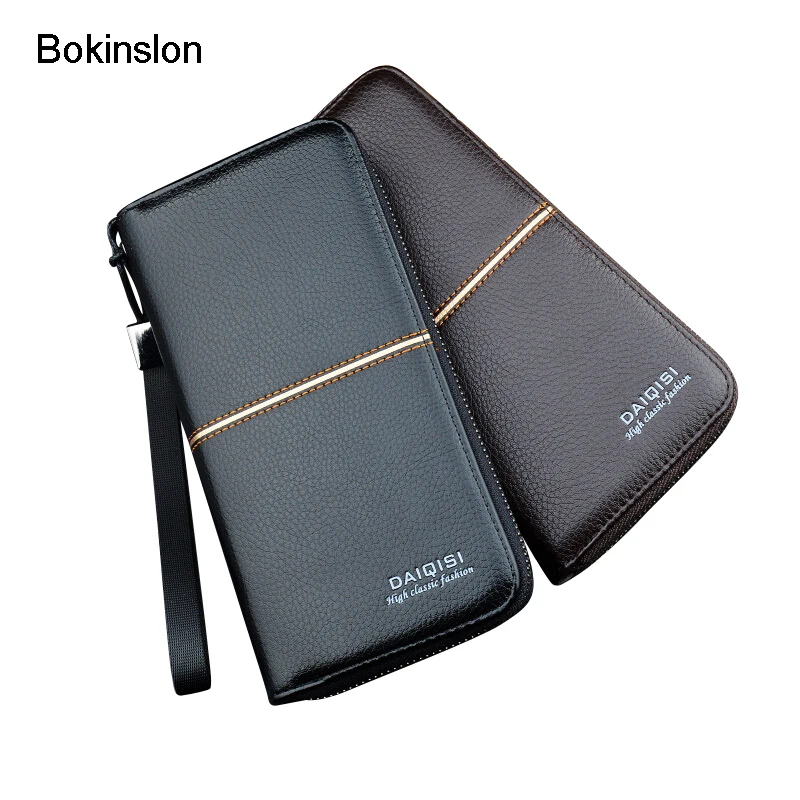 Bokinslon مقطع طويل محافظ للرجل أزياء الرجال الأعمال عارضة محافظ كلاسيكي العملي لاشاب محفظة