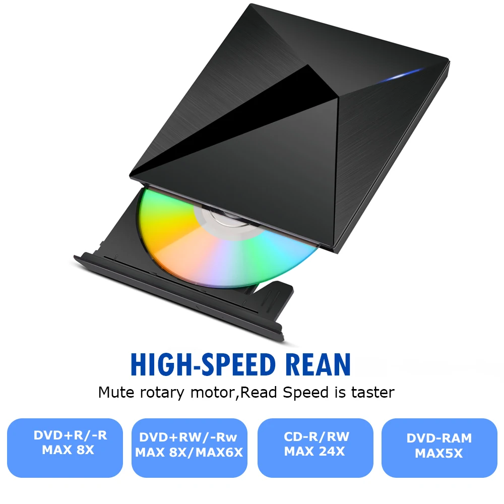 

USB 3.0 External CD DVD Drive Portable External Optical Dis-carving Machine PC Laptop Macbook CD Writer CD/DVD Rom Player Burner